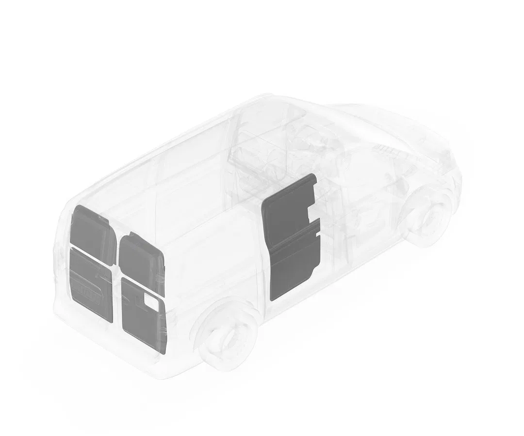 153-114-2613 – LEGEND FLEET Van Wall Liner, With Passenger Side Door And Rear Door Panels Gray Polypropylene Outer La...